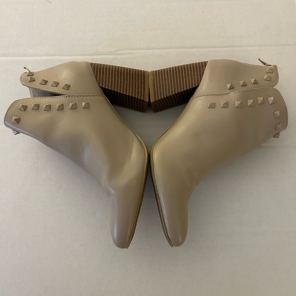 Chic Studded Taupe Ankle Booties - Picture 5 of 8